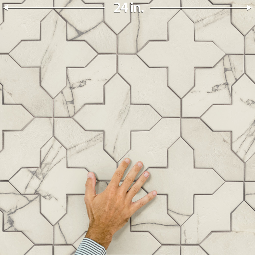Istanbul Squire Shield Day with Day Cross 6 in. x 8-3/8 in. Porcelain Floor and Wall Tile