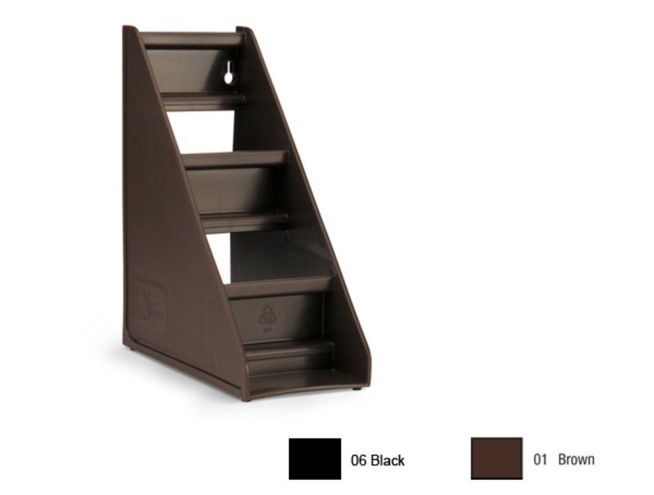 Sistema de dispensador autoservicio de tres niveles en negro