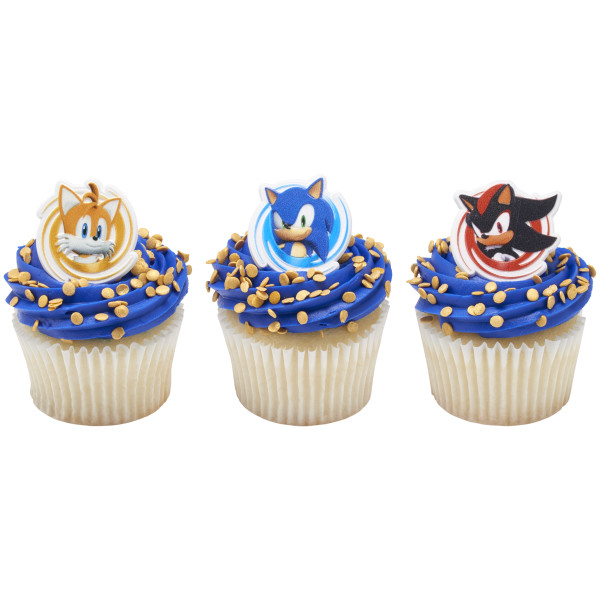 Sonic, Tails and Shadow Cupcake Rings
