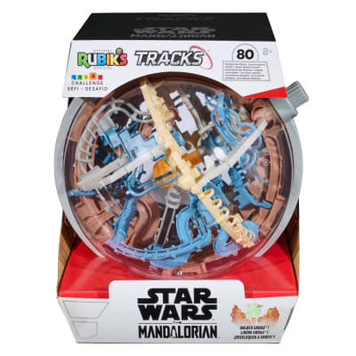 Rubik’s Cube, Rubik’s Tracks Star Wars, Mandalorian-Themed 3D Gravity Maze & 3D Puzzle Game with 80 Obstacles, Grogu Miniature Inside, Problem-Solving Challenging Brain Teaser Fidget Toy, Ages 8 & Up
