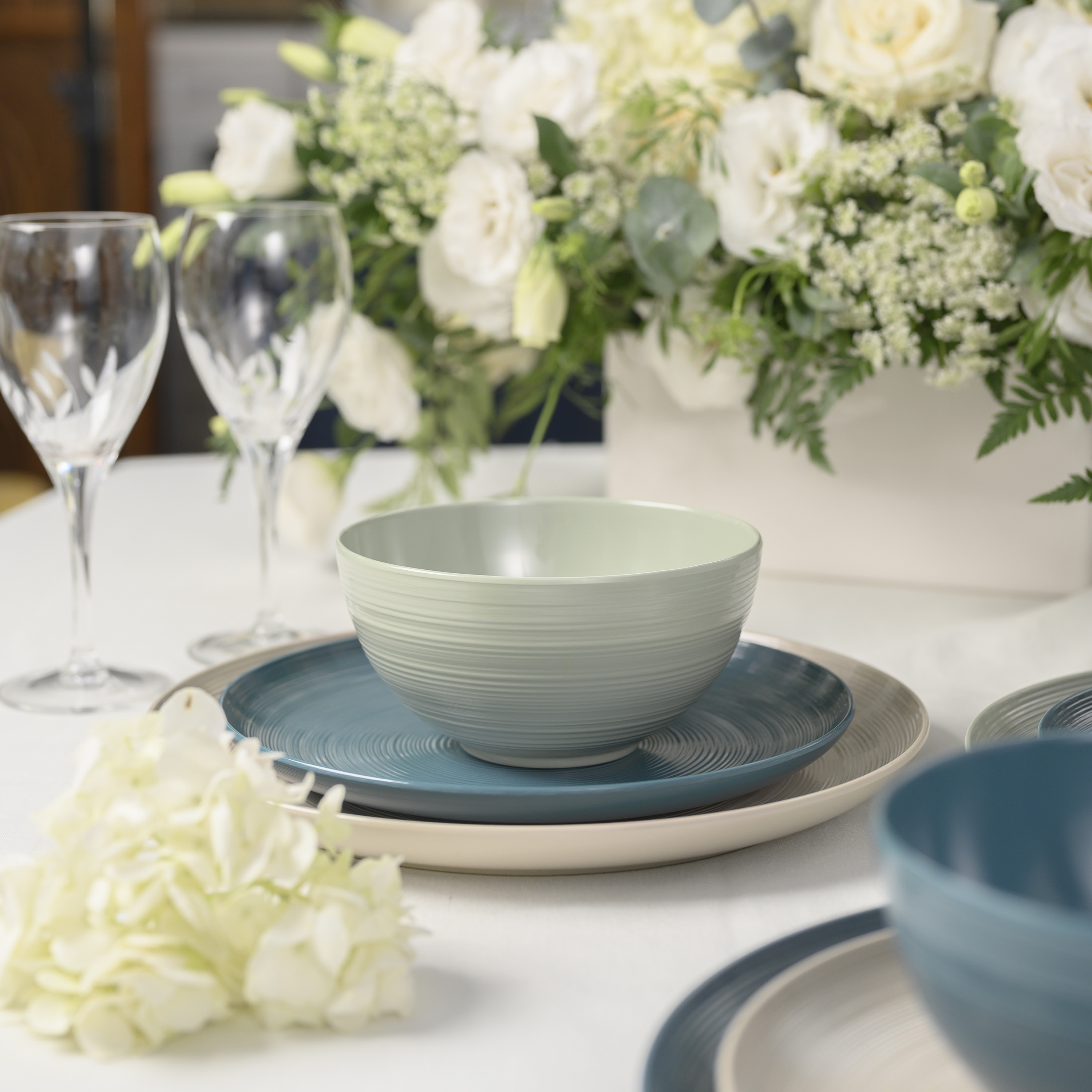 American Conventional Plate & Bowl Sets, Sage, 12-piece set slideshow image 6 American Conventional Plate & Bowl Sets, Sage, 12-piece set slideshow image 6
