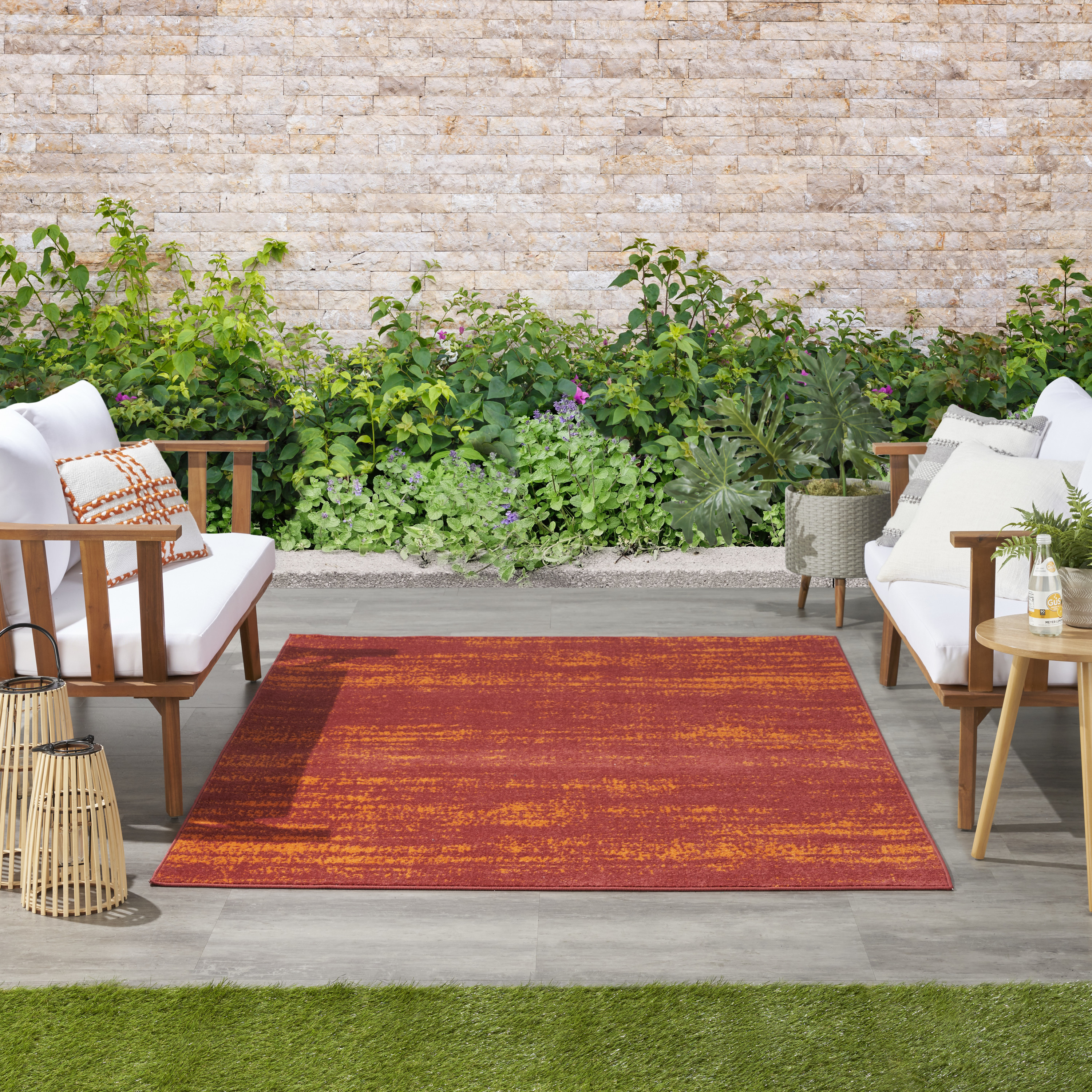 Nourison Nourison Essentials 6' x 9' Red Modern Rug