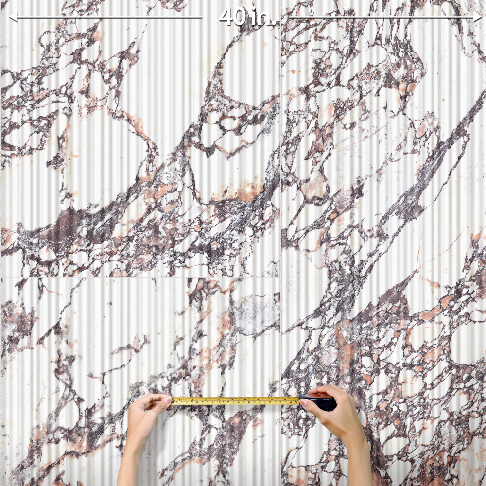 Touche Pleated Deco Rubis 23-1/2 in. x 47-1/8 in. Porcelain Floor and Wall Tile