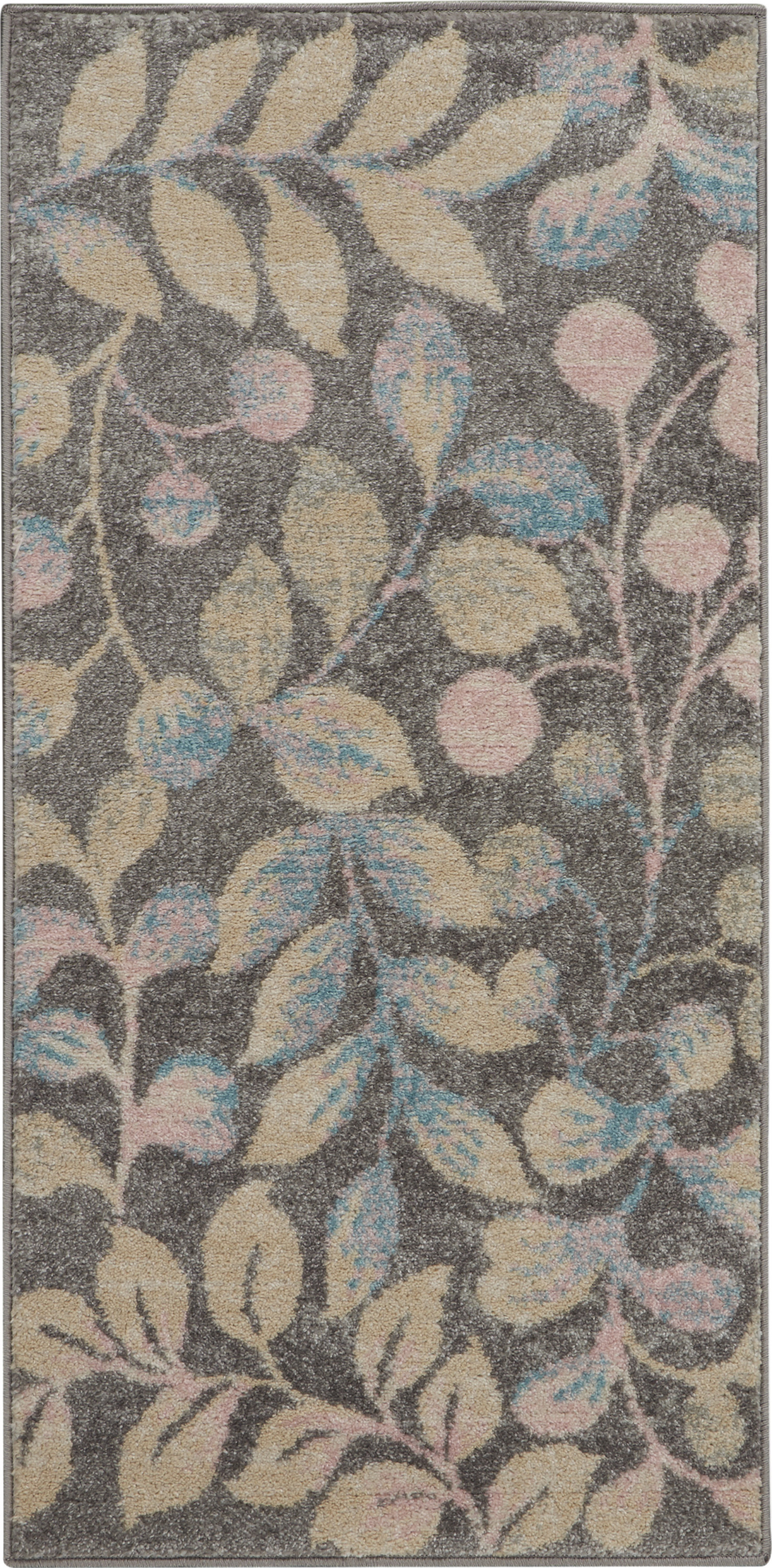 Nourison Tranquil 2' x 4' Grey Beige Farmhouse Indoor Rug