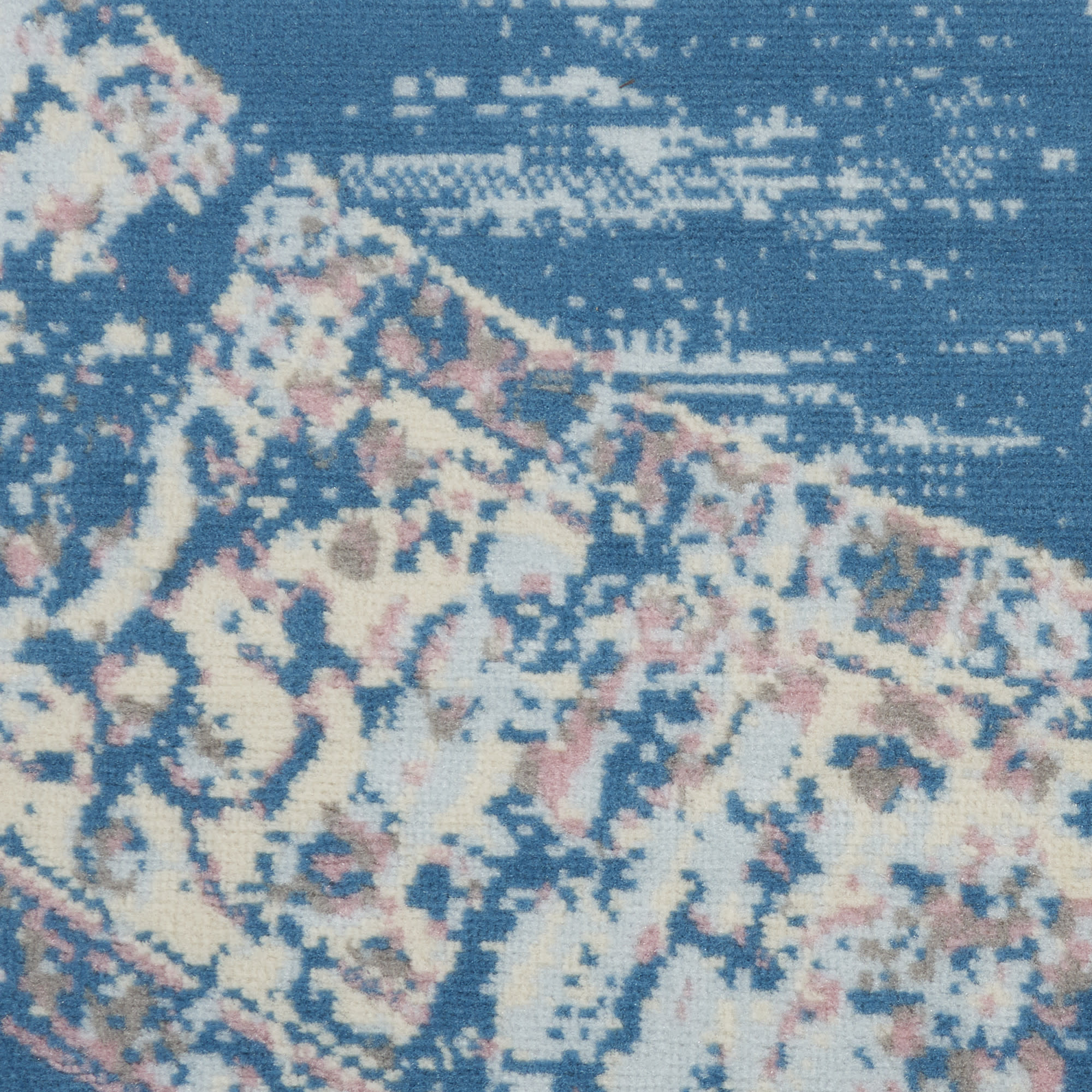 Nourison Grafix 8' x Round Blue Vintage Indoor Rug