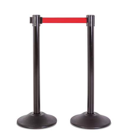 Premium Steel Stanchion - Black with Red belt 1