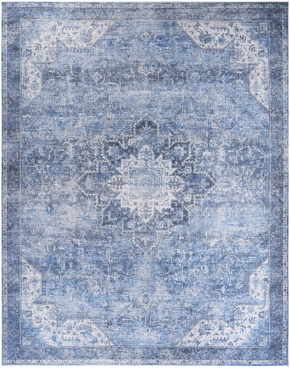 Nourison Nourison Washables 9'2" x 12' Blue Vintage Indoor Rug