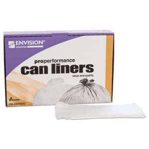 NSN8105015171353, AbilityOne®, SKILCRAFT LLDPE ProPerformance Liner, 33 gal Capacity, 33 in Wide, 39 in High, 0.8 Mils Thick, Clear