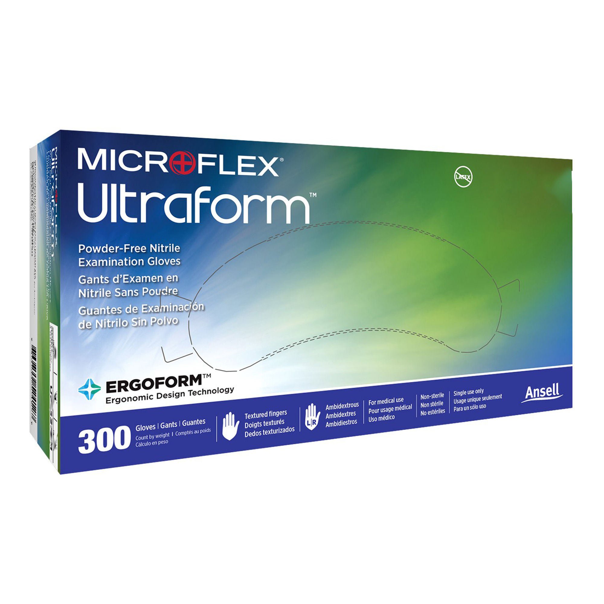Ultraform® Nitrile Exam Glove, Small / Medium, Blue