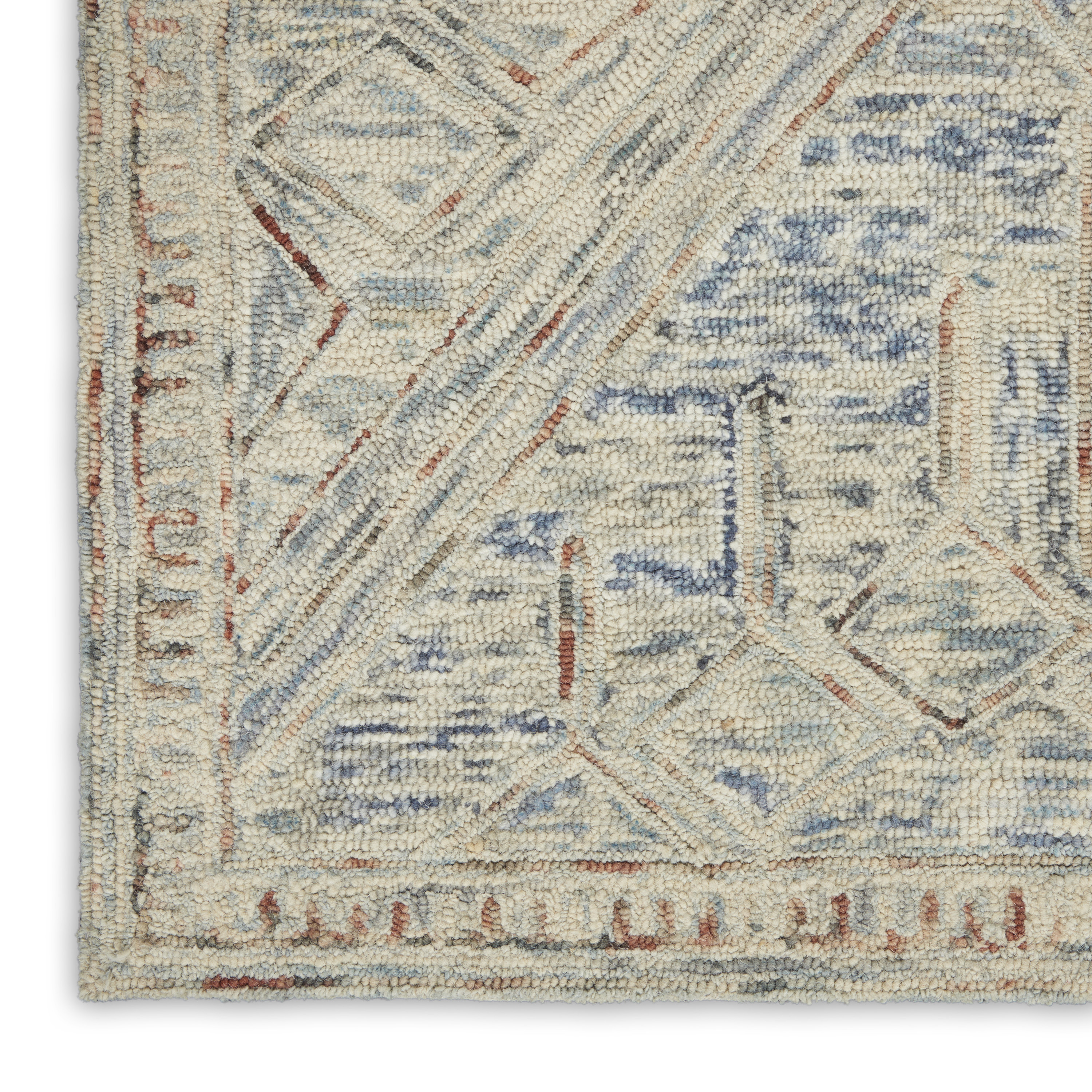 Nourison Interlock 8' x 10'6" Blue Multicolor Bohemian Indoor Rug