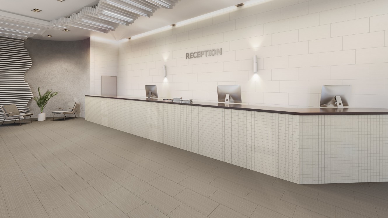 Serenity Taupe and White 12x24 and Gray 2x2 Mosaic