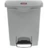 Rubbermaid Commercial, Streamline, Step-On, 8 gal, Resin, Gray, Rectangle, Receptacle