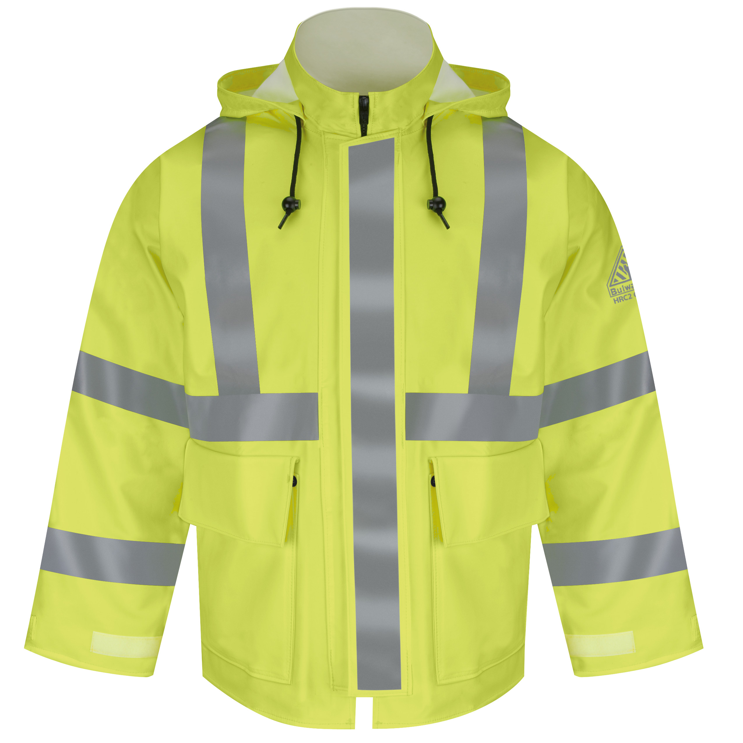 Men‘s FR Hi-Visibility Rain Jacket with Hood-Bulwark