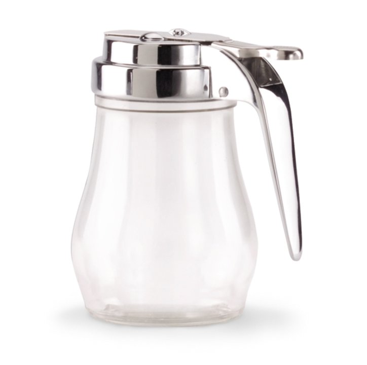 7-ounce plastic serving jar with chrome-plated top