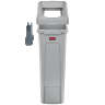 Rubbermaid Commercial, Slim Jim®, 23gal, Resin, Gray, Rectangle, Receptacle