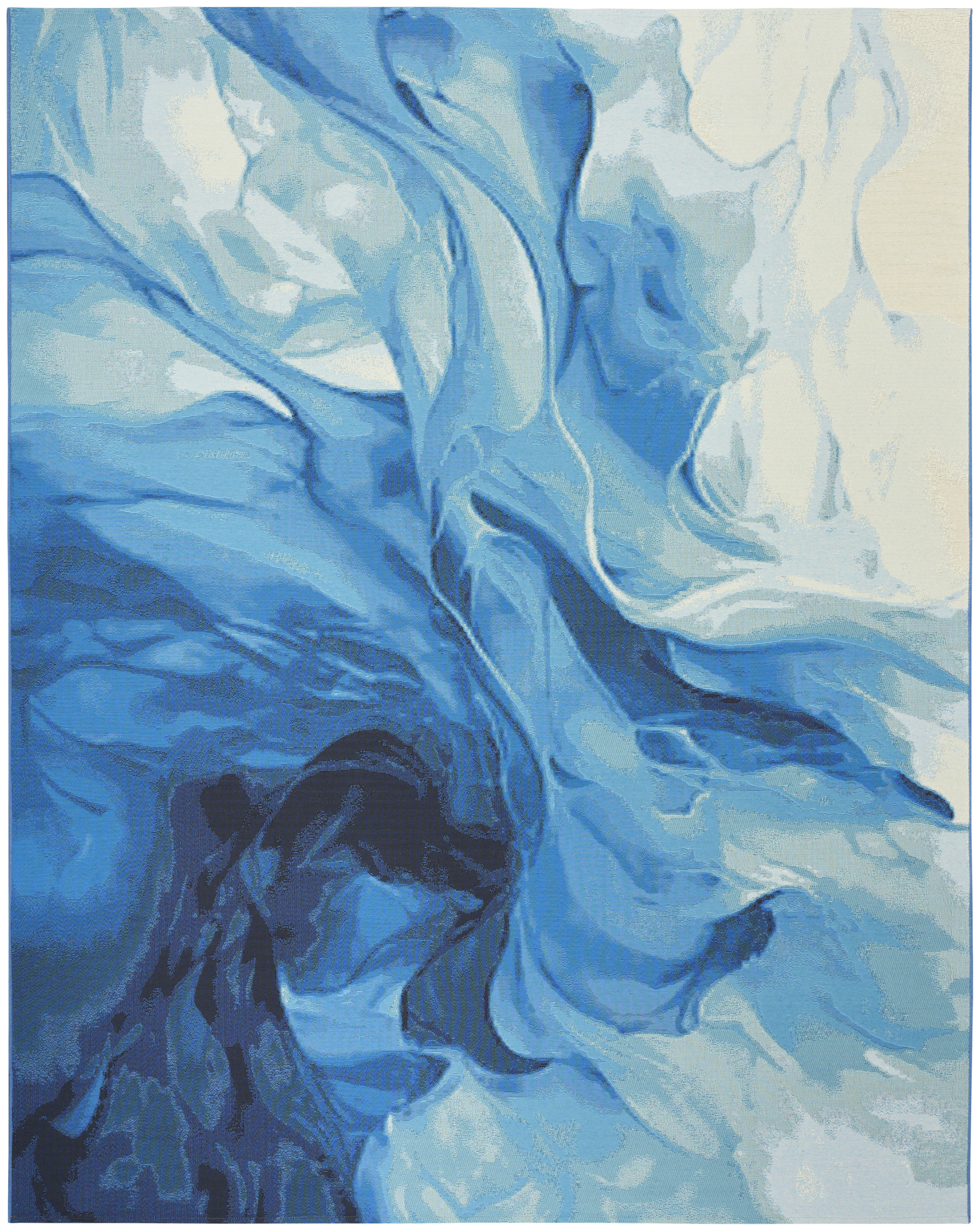 Nourison Color Splash 4' x 6' Blue Ivory Modern Rug