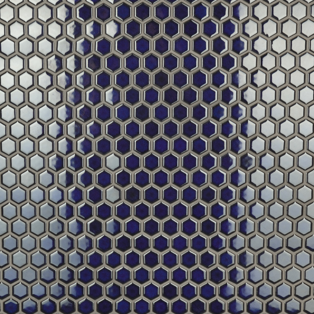 Tribeca 1″ Hex Glossy Cobalt 10-1/4 in. x 11-7/8 in. Porcelain Mosaic Tile