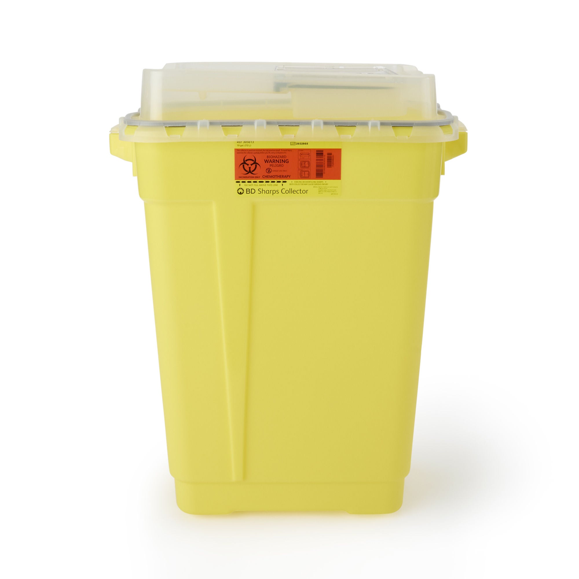 BD CONTAINER, SHARPS CHEMO YLW 19GL (5/CS)