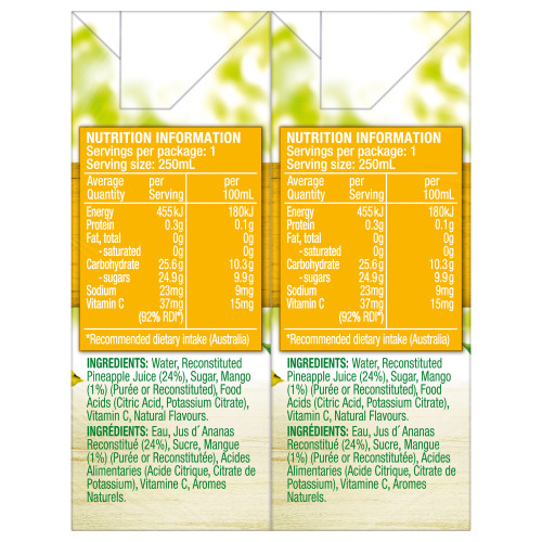  Golden Circle® Pine Mango Fruit Drink Multipack 6x250mL 