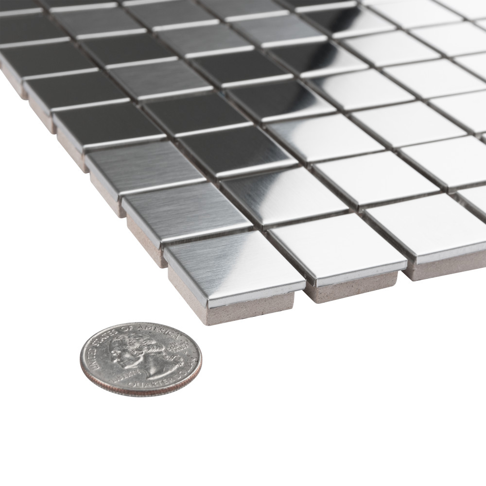 Alloy Square Stainless Steel 11-7/8 in. x 11-7/8 in. Metal Mosaic Tile