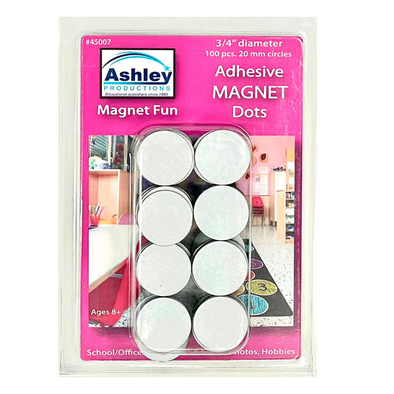 Magnetic Adhesive Dots, 3/4 in., 100 Pieces, Peel-and-Stick Magnetic Circles