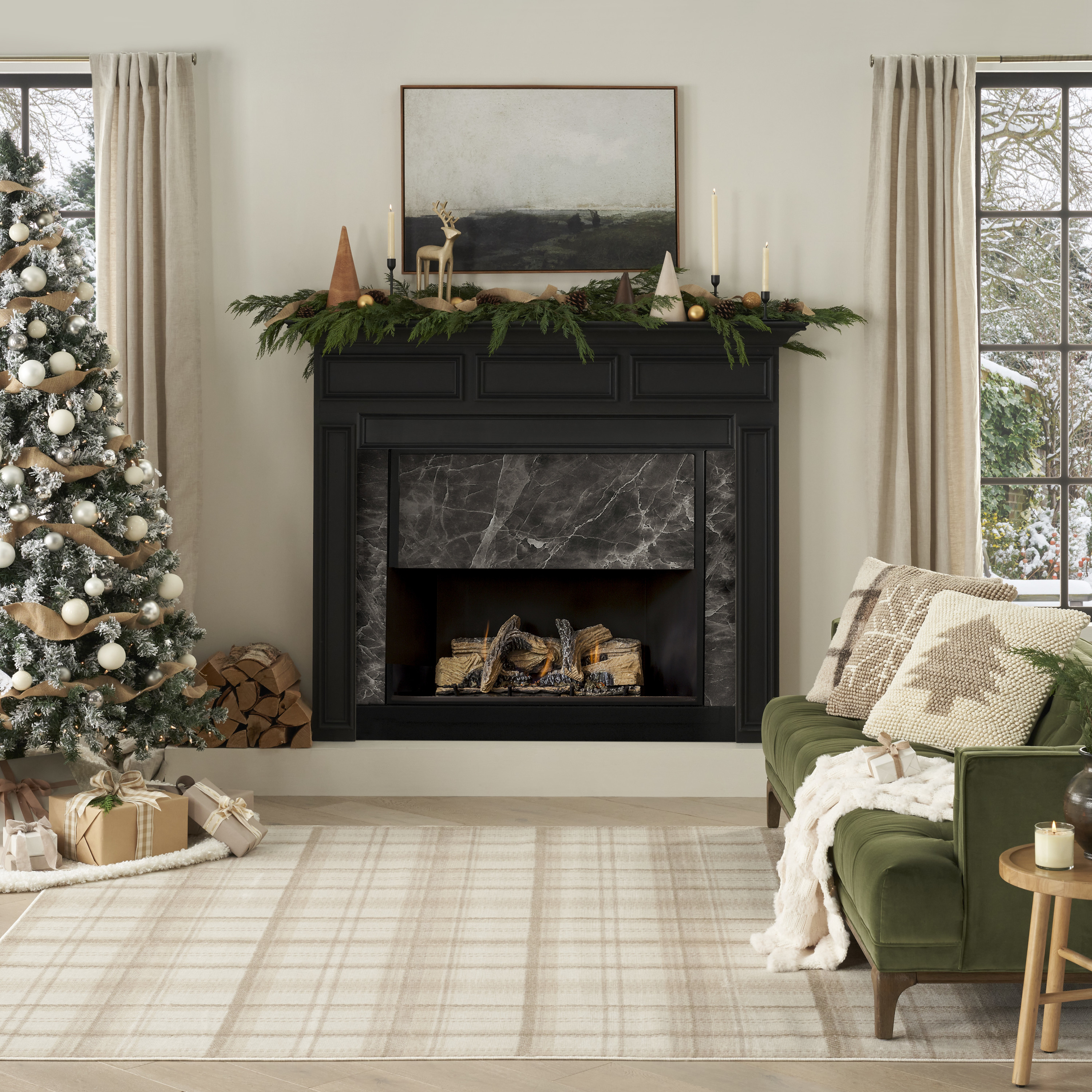 Nourison Grafix 5'3" x 7'3" Ivory Beige Farmhouse Indoor Rug