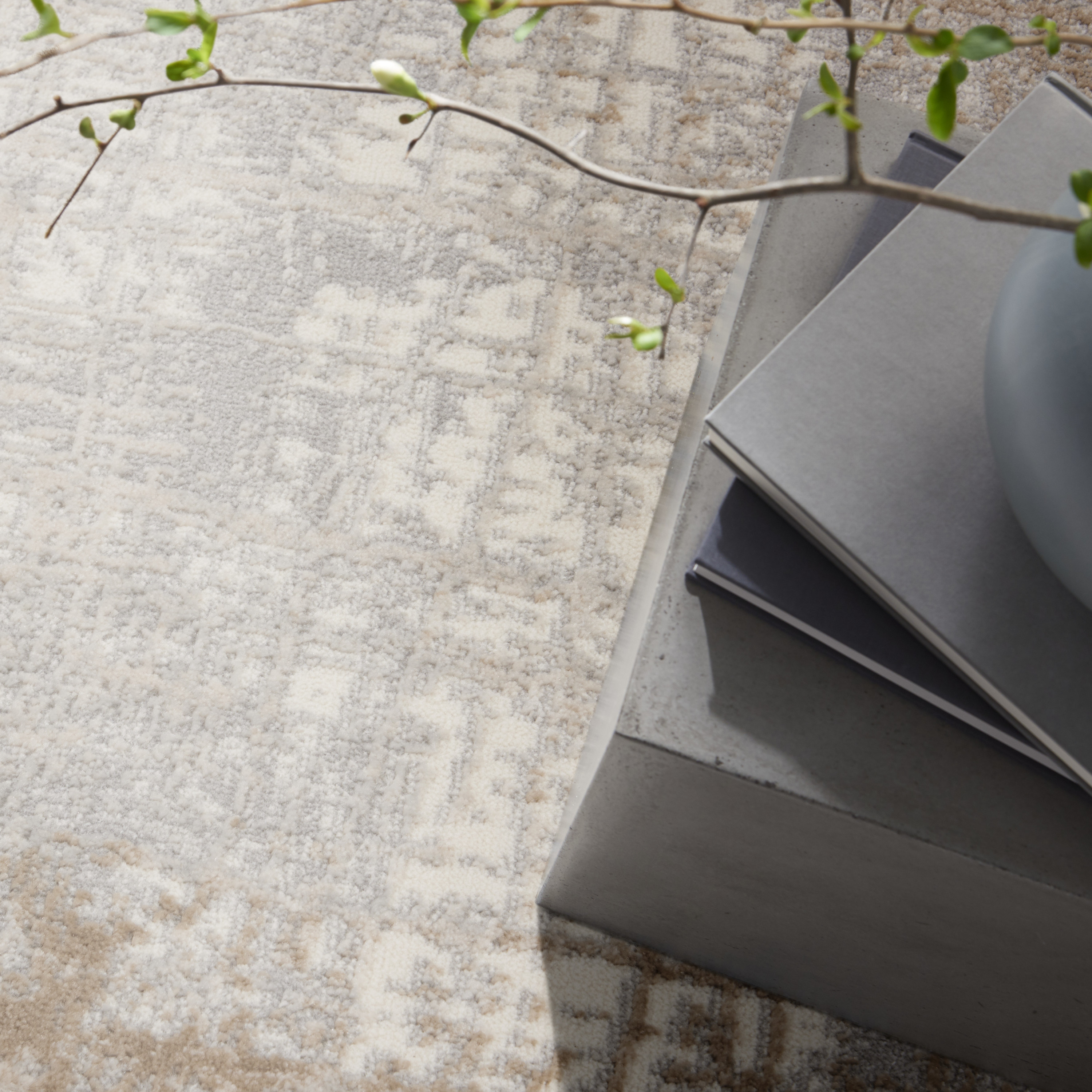 Calvin Klein CK950 Rush 2'2" x 3'9" Ivory Taupe Modern Indoor Rug