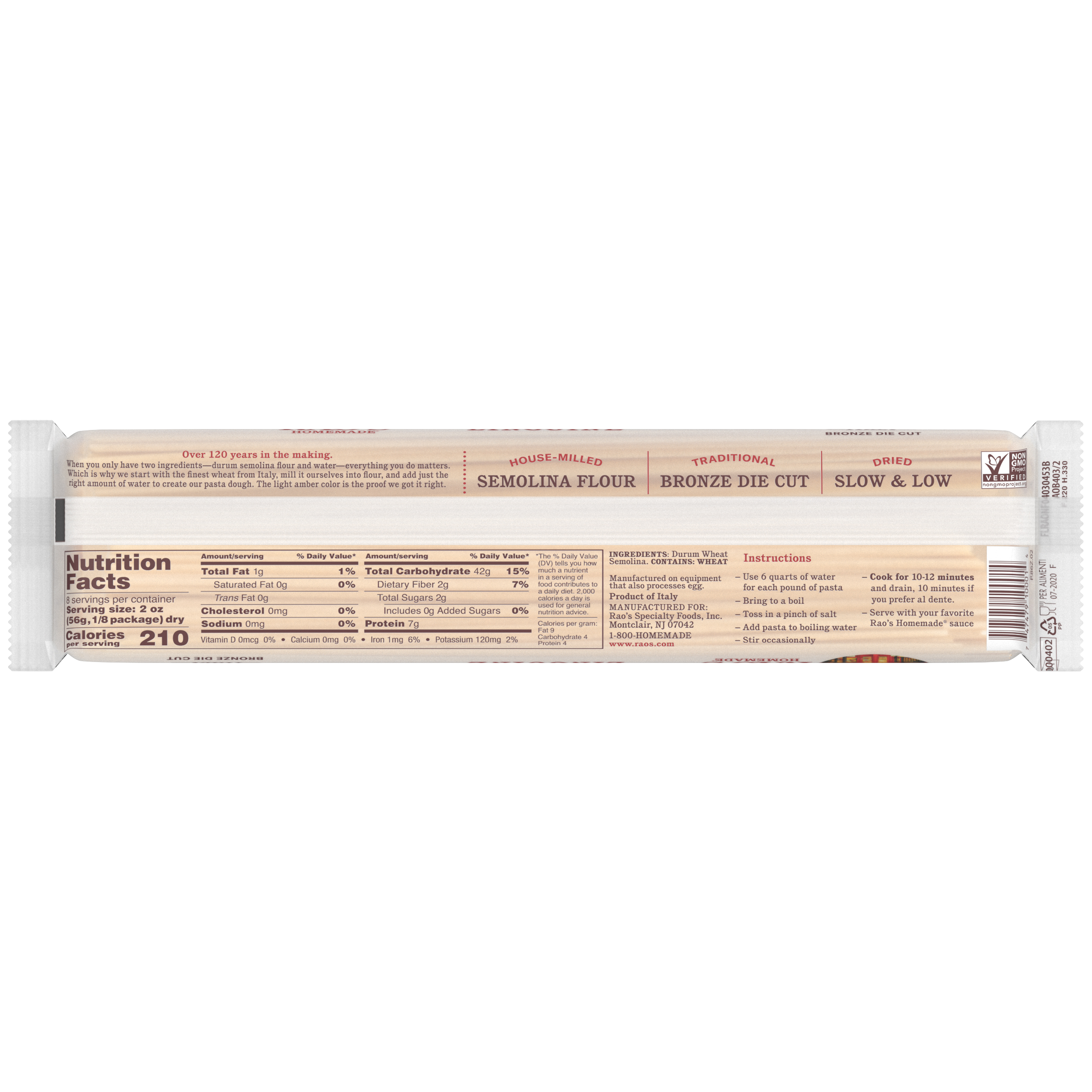 Linguine Pasta, 16 oz - Back Image