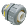 Liquid Tight Connector, UV-Rated Plastic, Straight, Gray, 1-1/2 in.