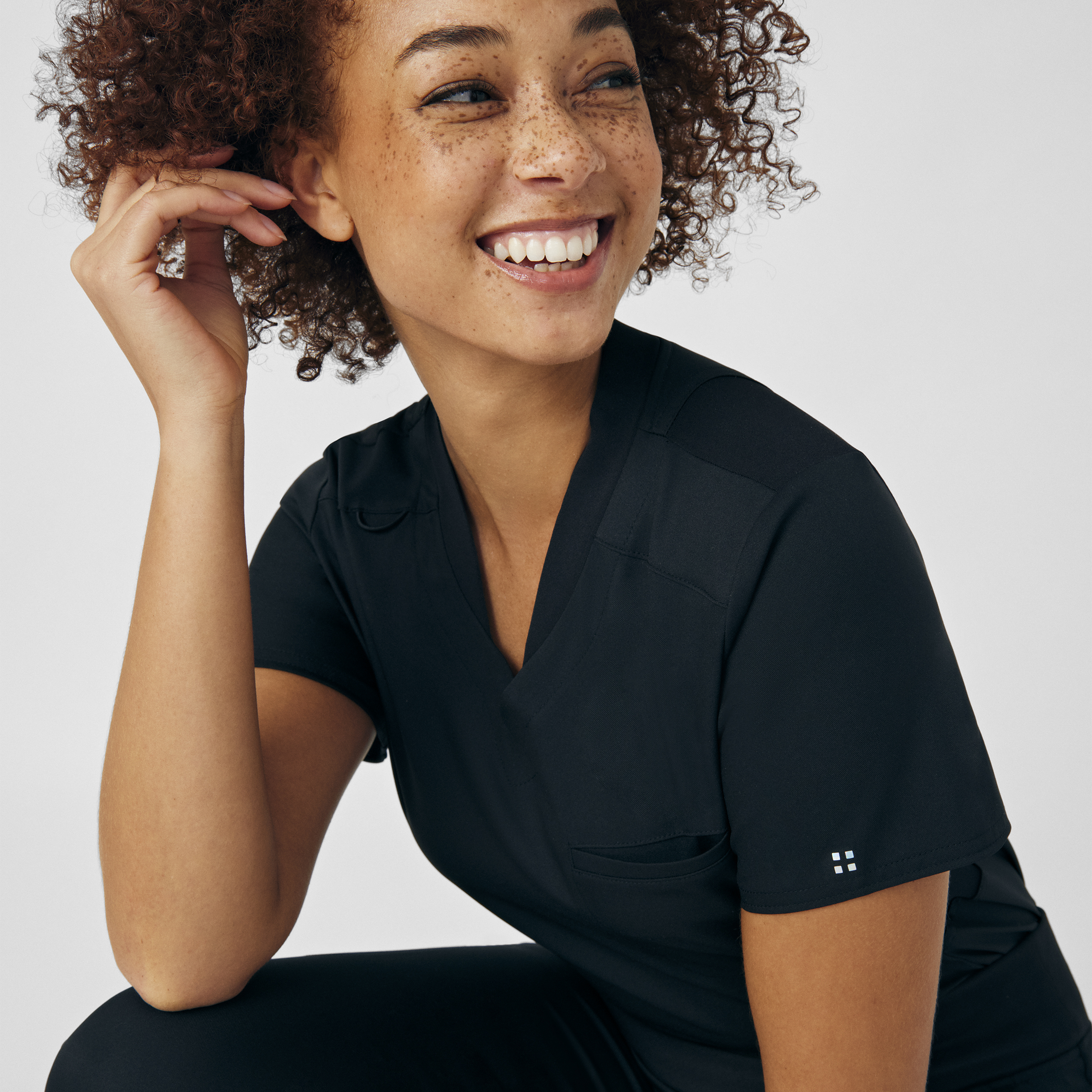White Cross VIBE Women&#8216;s 2-Pocket V-Neck Scrub Top-White Cross