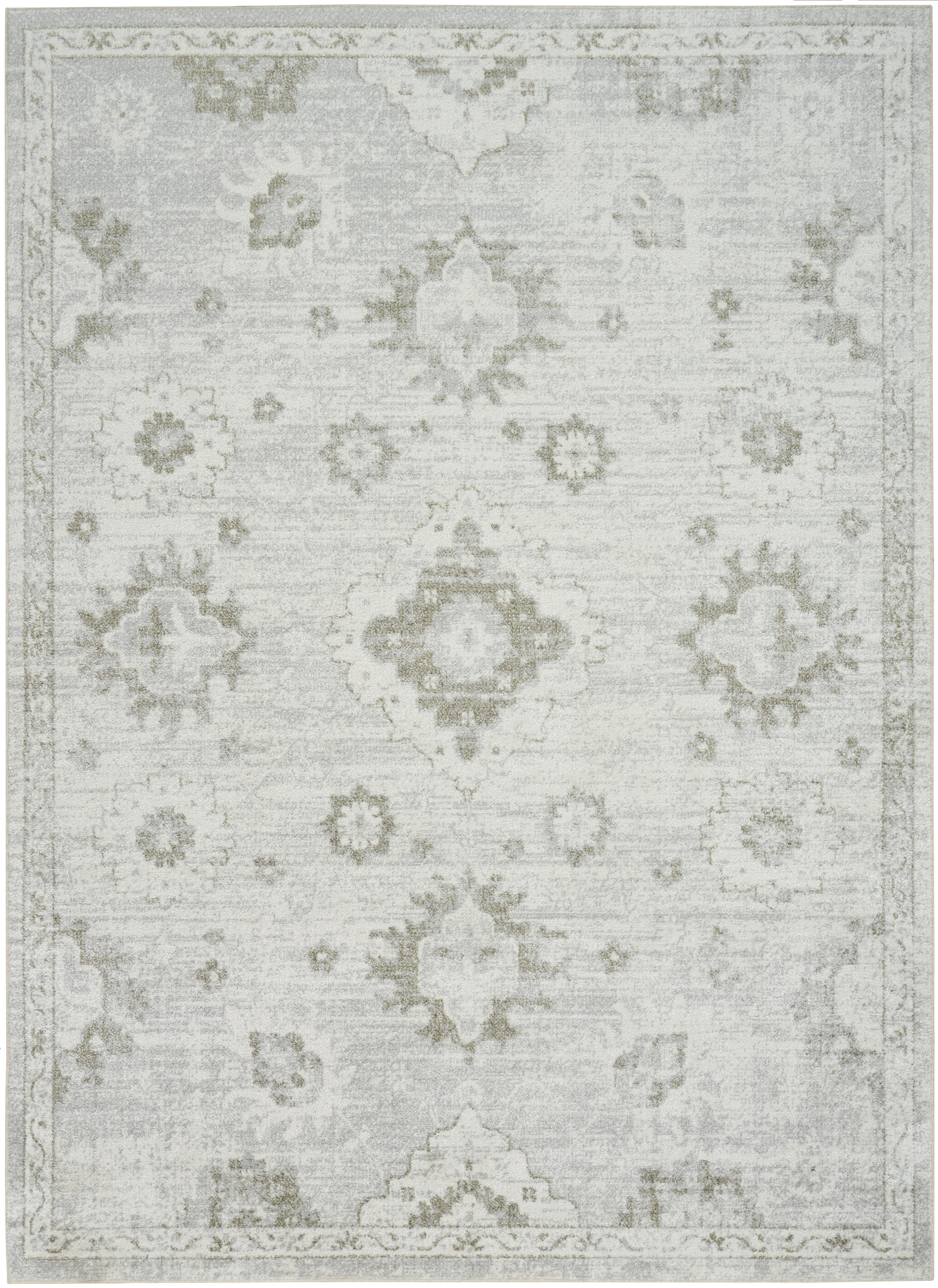 Nourison Astra Machine Washable 5'3" x 7' Ivory Vintage Indoor Rug