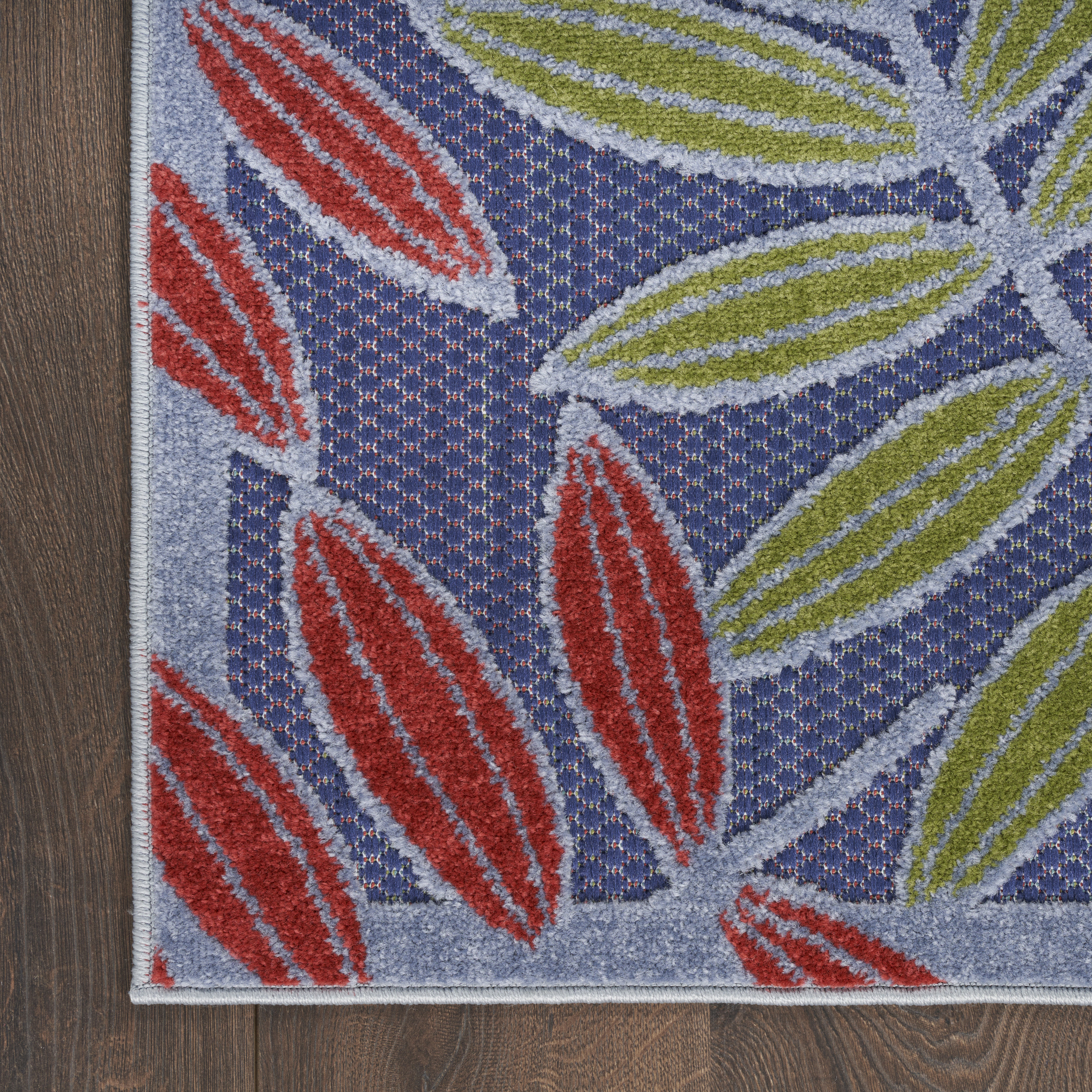 Nourison Aloha 6' x 9' Navy Multicolor Outdoor Rug