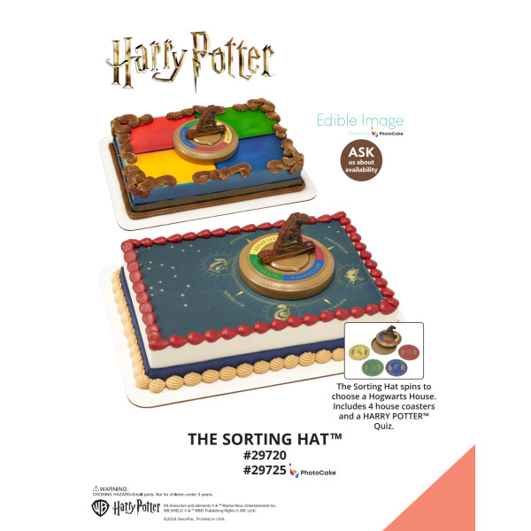 HARRY POTTER™ The Sorting Hat™ The Magic of Cakes® PhotoCake® Enhanced Background and Icing Page