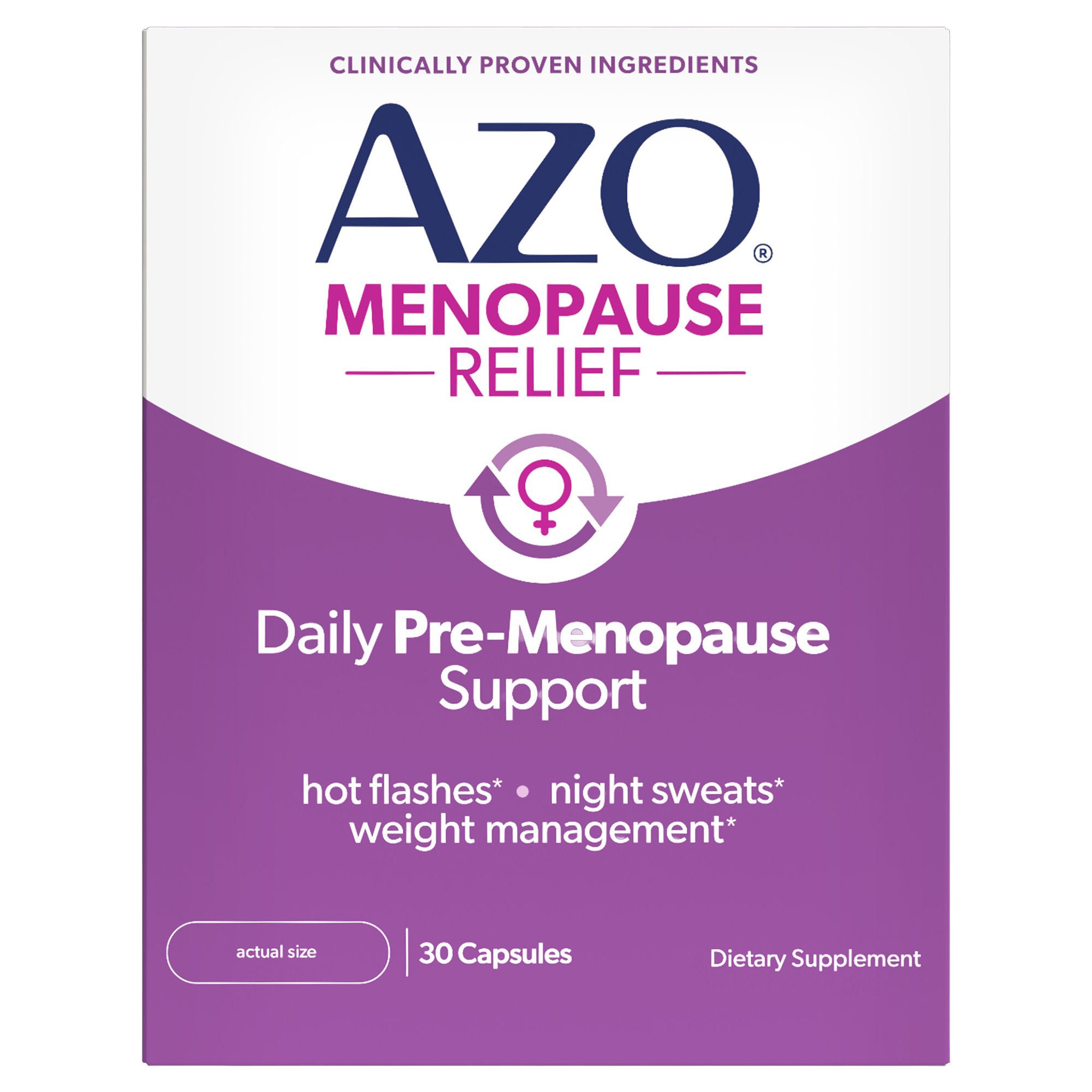 Dietary Supplement AZO® Black Cohosh Root Extract 40 mg Capsule 30 Capsules Unflavored