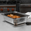 Half-size 4-inch-deep Super Pan 3® stainless steel steam table pan with Steel Coat x3™ nonstick coating