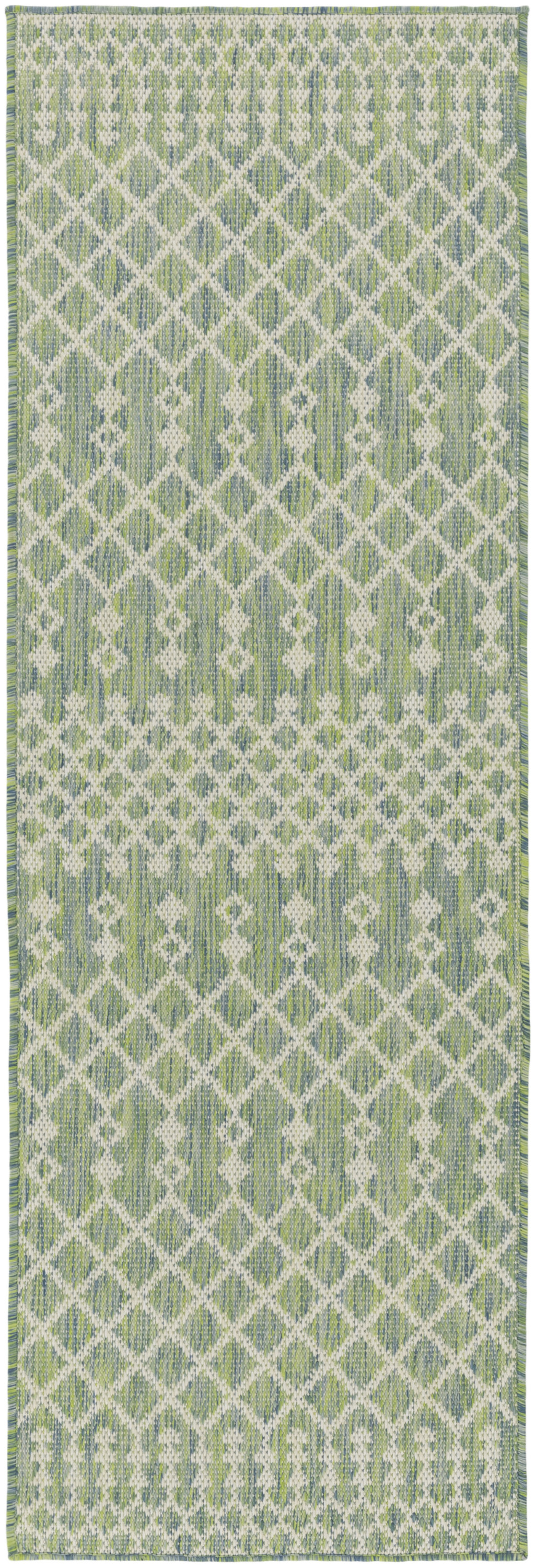 Nourison Positano 2' x 6' Blue Green Modern Rug