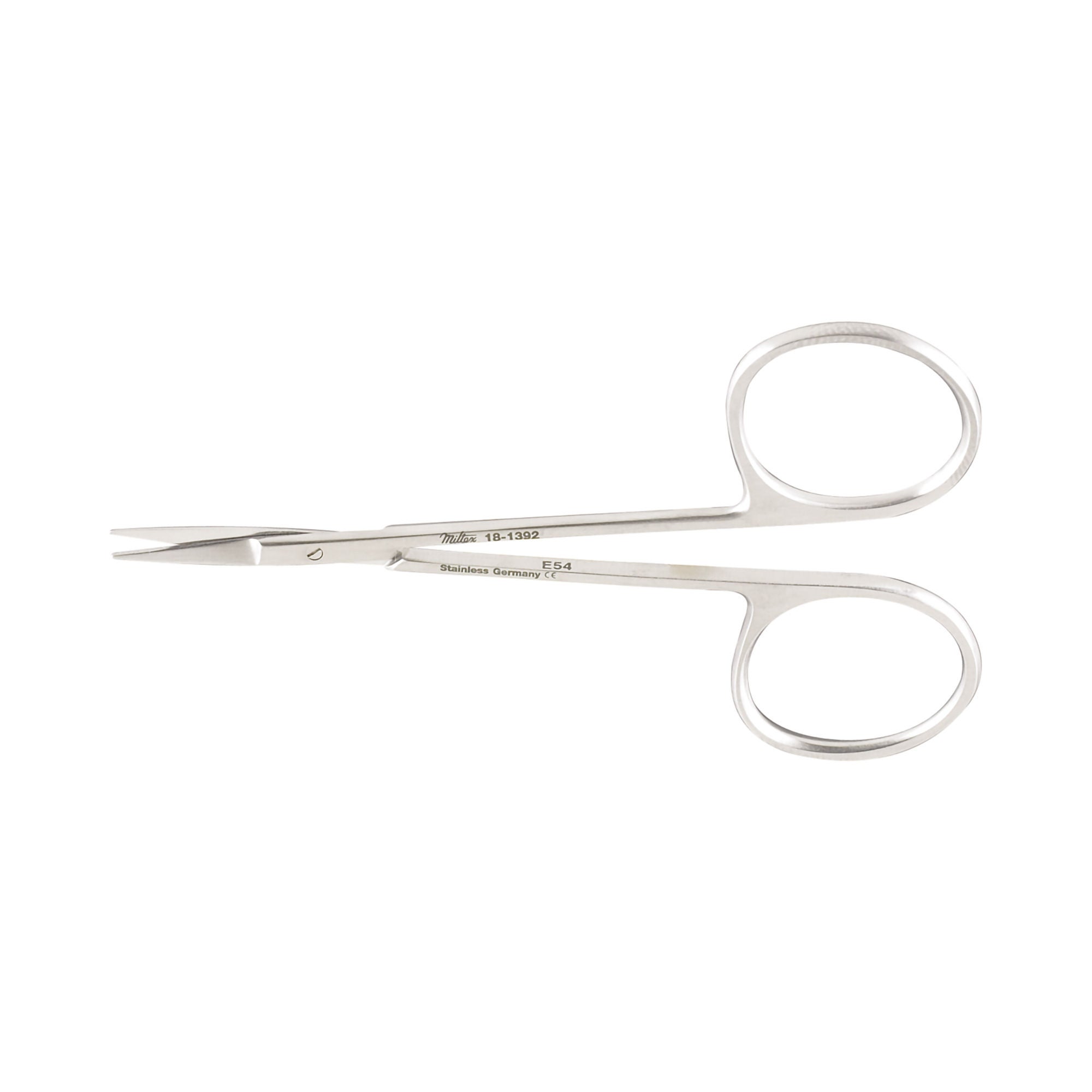 Iris Scissors Miltex® 4 Inch Length OR / Surgical Grade German Stainless Steel NonSterile Finger Ring Handle Curved Sharp Tip / Sharp Tip