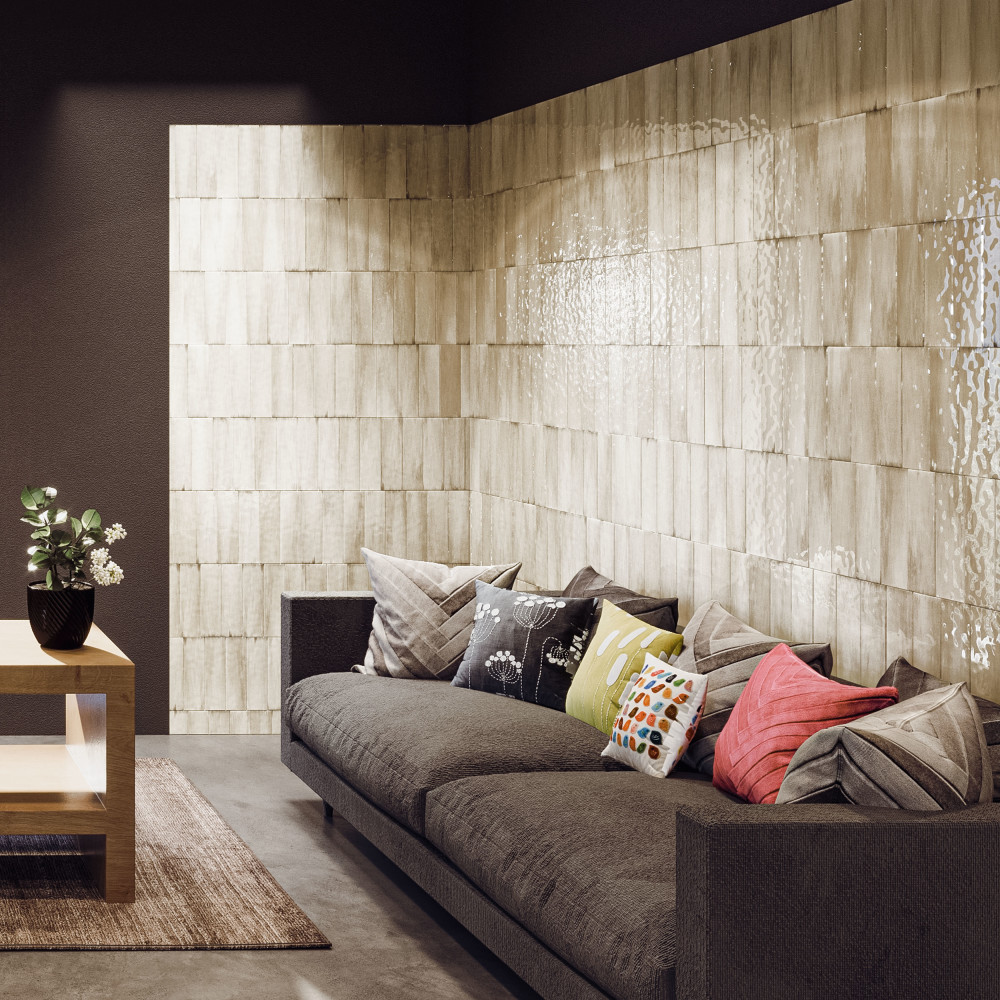 Luca Shell with Antimicrobial Glaze 3-1/8 in. x 12-3/8 in. Ceramic Wall Tile