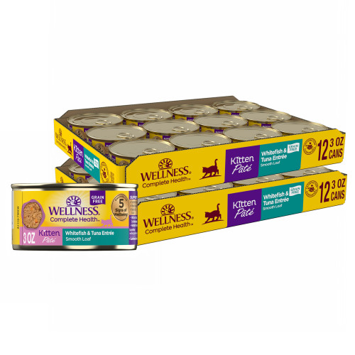 Wellness Complete Health  Kitten Pate Whitefish & Tuna Entrée Smooth Loaf Front packaging