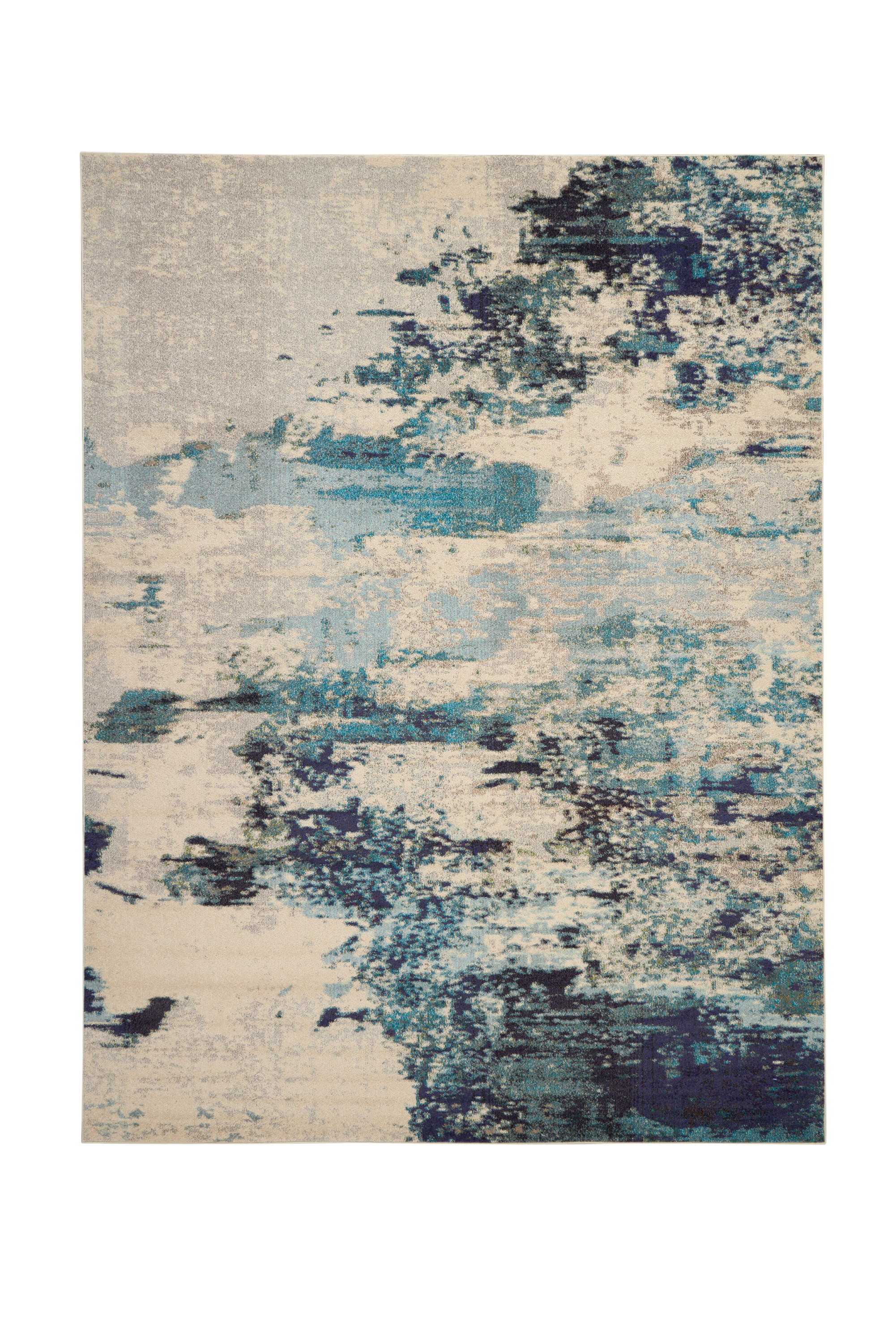 Nourison Celestial 10' x 14' Ivory Teal Blue Modern Indoor Rug