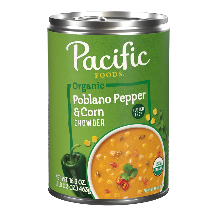 Organic Poblano Pepper and Corn Chowder