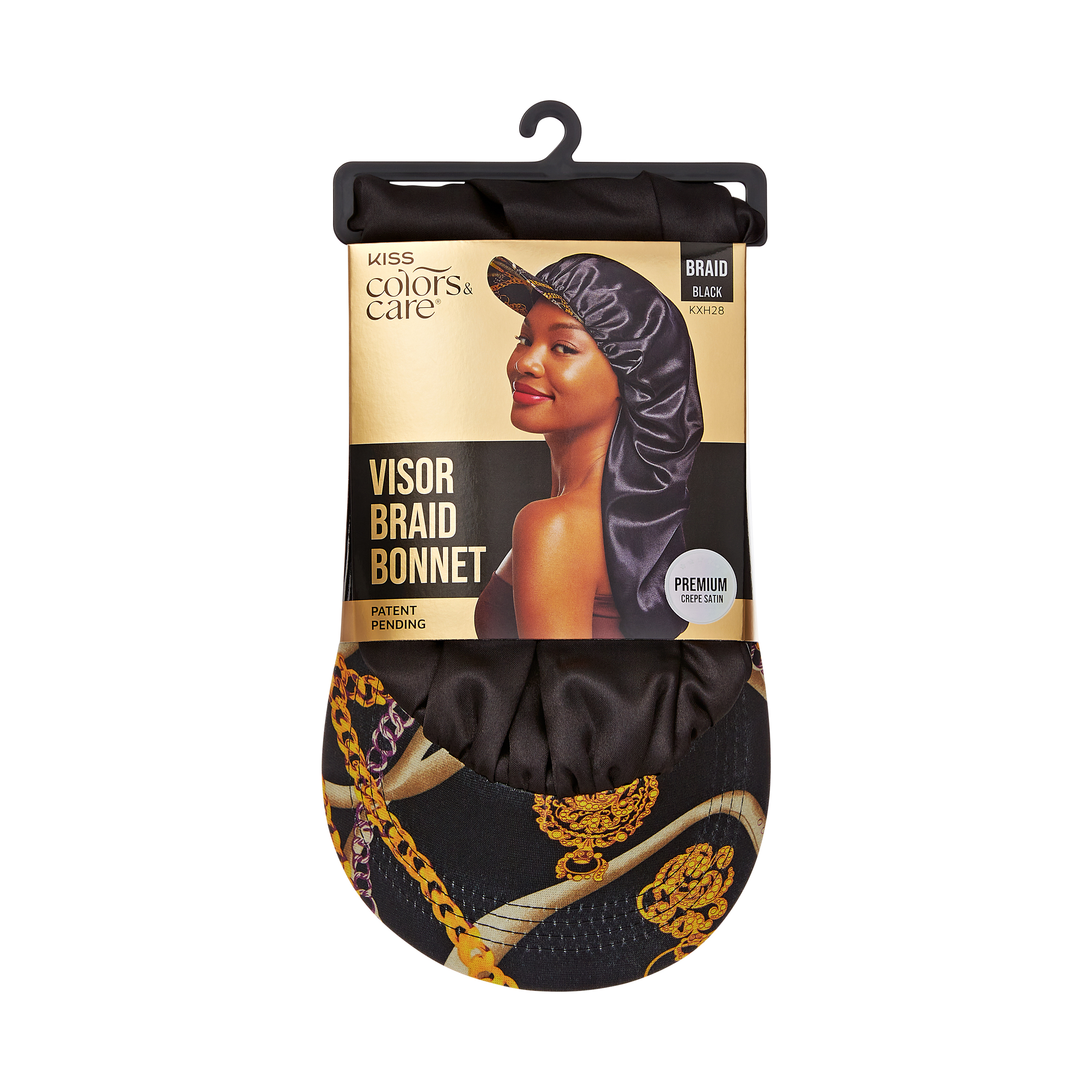 Black | Visor Satin Hair Cap Braid
