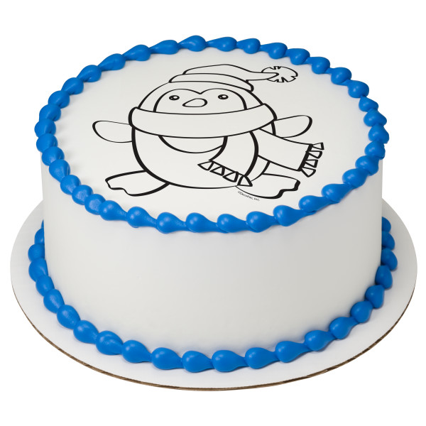 Paintable Winter Penguin PhotoCake® Edible Image®