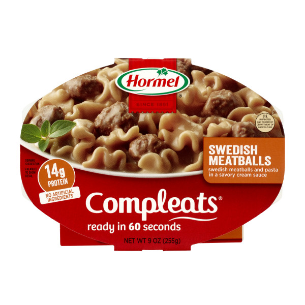 HORMEL(r) COMPLEATS(r) Swedish Meatballs,  6/9oz. . C1CB - Front Center Inner Pack (Hi Res)