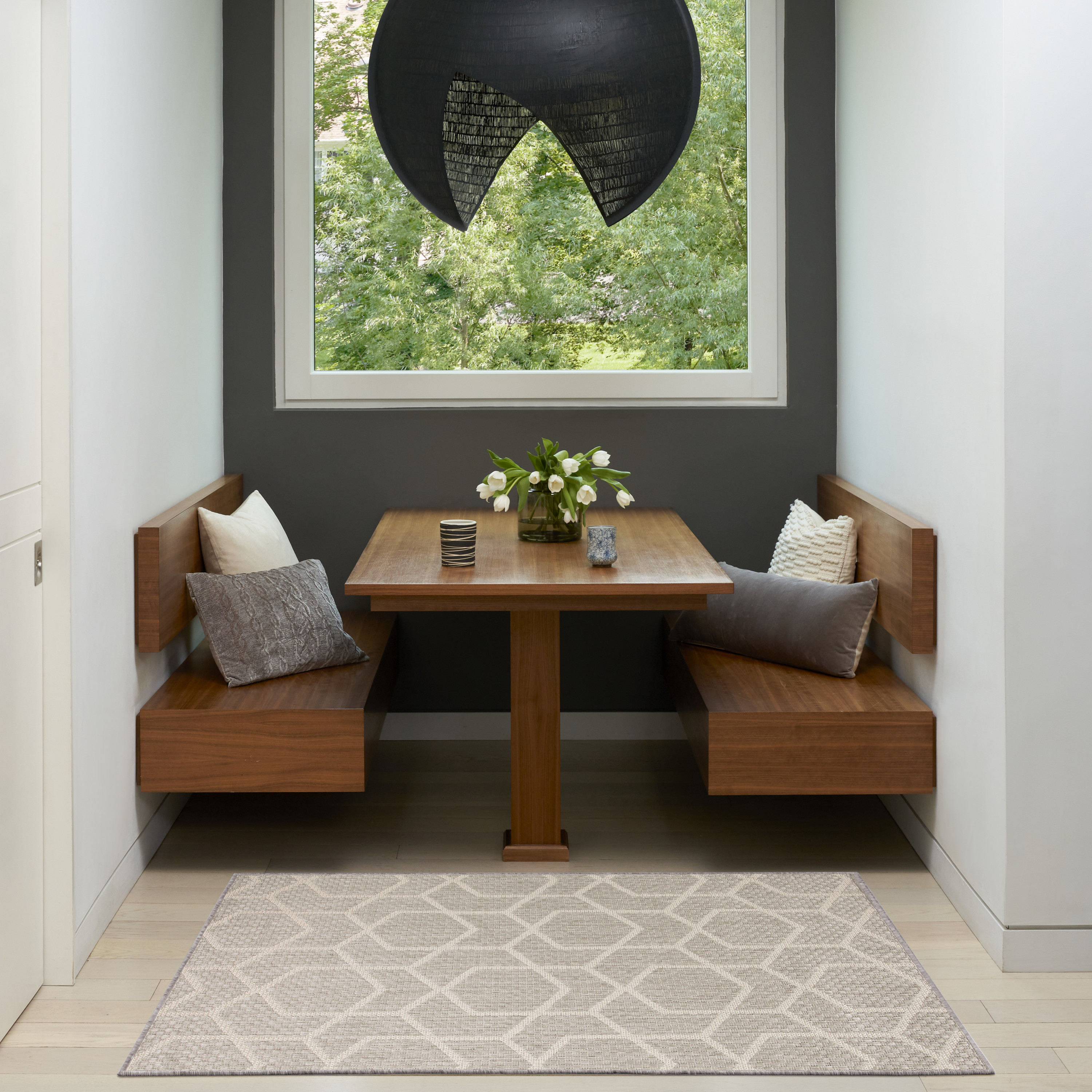 Nourison Horizon Indoor/Outdoor 3' x 5' Grey Modern Rug