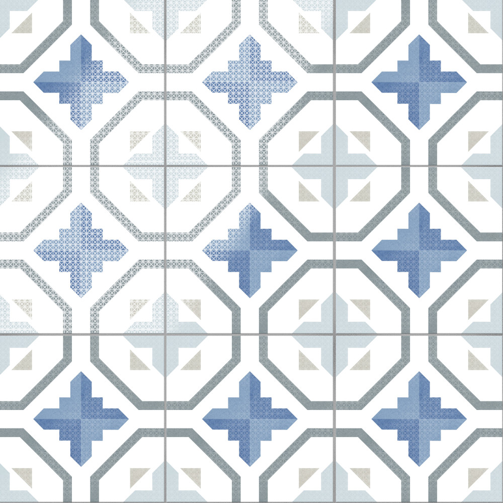 Prisma Blue 9-3/4 in. x 9-3/4 in. Porcelain Floor and Wall Tile