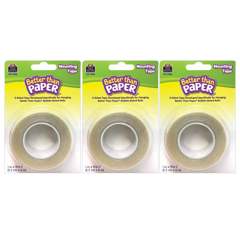 Better Than Paper® Mounting Tape, 1" x 19.6', 3 Rolls