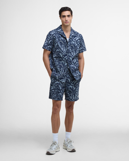 Kew Printed Short-Sleeved Shirt Navy