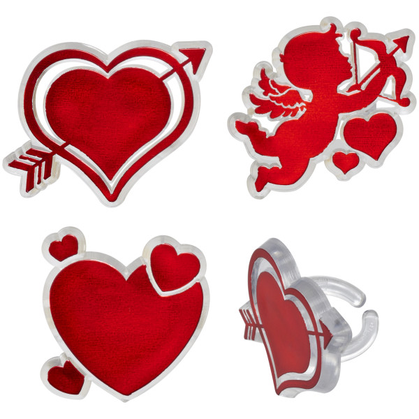 Cupid and Hearts Cupcake Rings