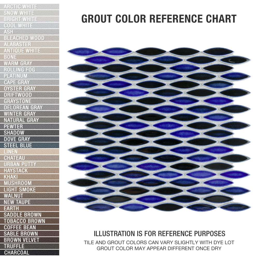 Pescado Glossy Azul 12 in. x 12-1/2 in. Porcelain Mosaic Tile